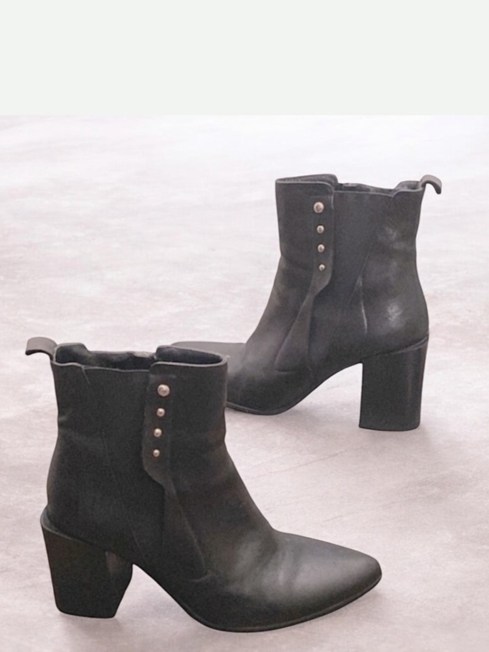 Laura Bellariva Italian Made Block Heel Ankle Boots Size 40 Heel 3.5’